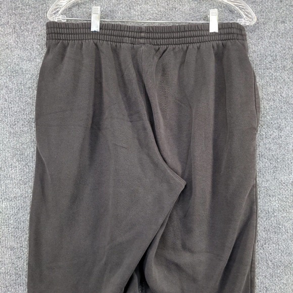 Adidas Men's Jogger Sweatpants Black Medium Drawstring Waist Side Striped #6 - Picture 10 of 16